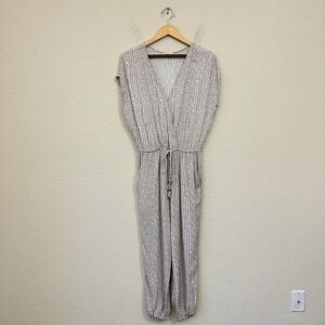 DRESS FORUM Pebble Print Jumpsuit in Gray